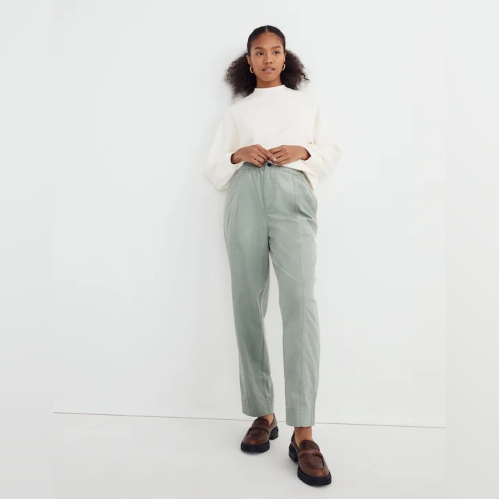 NWT Madewell Corduroy Pull-On Tapered Pants in Frosted Sage size Small - Picture 15 of 15